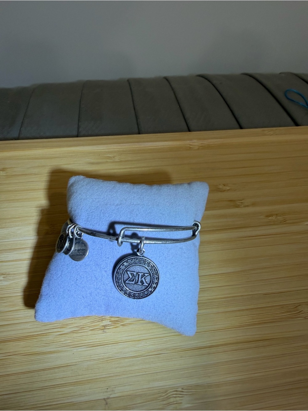 Alex and Ani Silver Sigma Kappa Medallion Bangle Bracelet